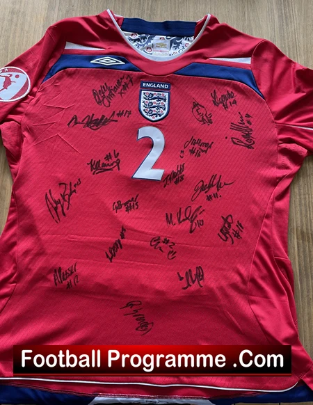 England Women Football Team Chelsea Weston Match Shirt - Multi Signed 2008 - Image 2