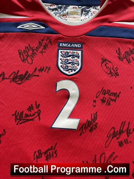 England Women Football Team Chelsea Weston Match Shirt - Multi Signed 2008 - Image 3