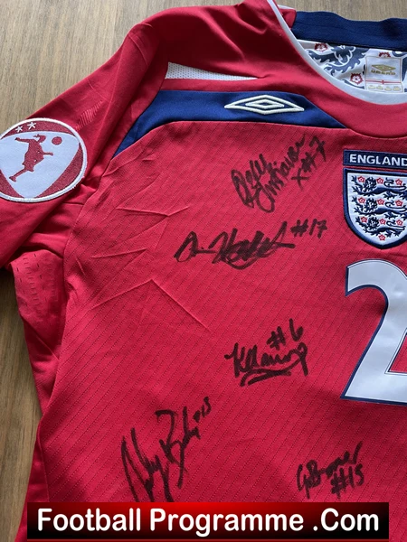 England Women Football Team Chelsea Weston Match Shirt - Multi Signed 2008 - Image 4