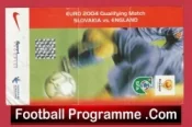 Slovakia v England 2002 – Match Ticket Euro 2004 Qualifying