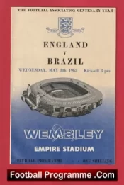 England v Brazil 1963 + Bobby Charlton