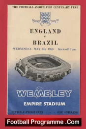 England v Brazil 1963 + Bobby Charlton