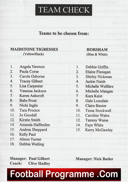 Maidstone Tigresses Ladies v Horsham 1993 - Womens Football - Image 3