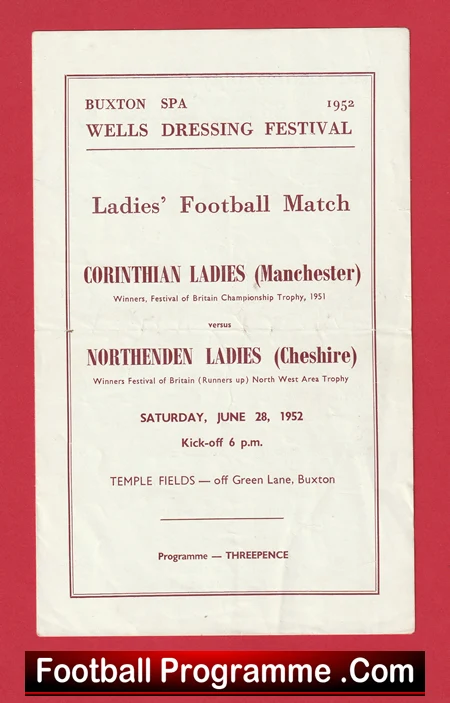 Corinthian Ladies v Northern Ladies 1952 - Womens Football Buxton 1950s - Image 2