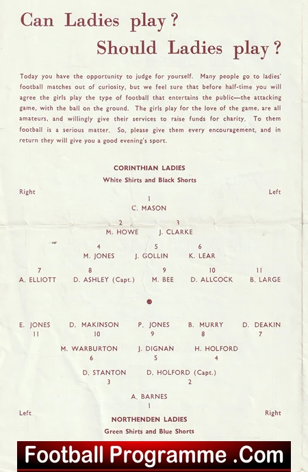 Corinthian Ladies v Northern Ladies 1952 - Womens Football Buxton 1950s - Image 3