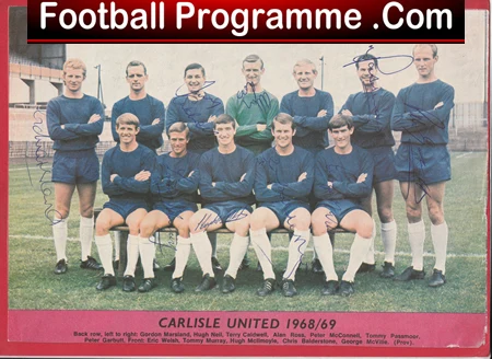 Carlisle United Football Club Multi Autographed Signed Team Picture 1968 1969 - Image 2