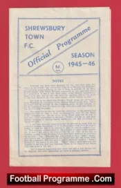 Shrewsbury Town v Mansfield Town 1945 – 1940s Programmes