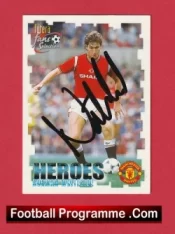Manchester United Norman Whiteside Autograph Signed Football Card Man Utd