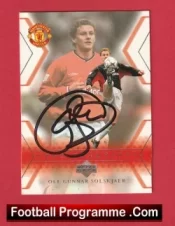 Manchester United Ole Gunnar Solskaer Autographed Signed Football Card Man Utd
