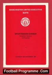 Manchester United Sportsmans Dinner Menu 1981 + Bobby Charlton – Tom Finney