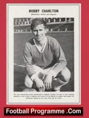 Manchester United Bobby Charlton Autograph Signed Picture Man Utd 1960s