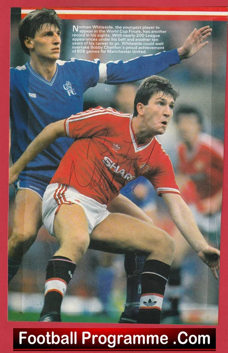 Manchester United Norman Whiteside Signed Picture Man Utd 1982 - 1989 - Image 2