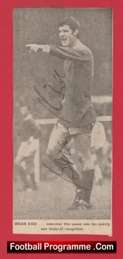 Manchester United Brian Kidd Autograph Signed Picture Man Utd