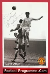 Manchester United David Sadler Autograph Signed Glossy Picture Man Utd