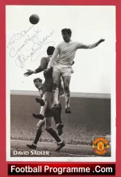 Manchester United David Sadler Autograph Signed Glossy Picture Man Utd