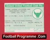 Oxford United v Manchester United 1986 – Football Ticket