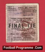 Manchester United v Leicester City 1963 – FA Cup Final Football Ticket