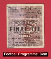 Manchester United v Leicester City 1963 – FA Cup Final Football Ticket