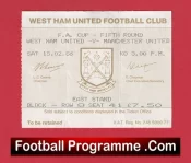West Ham United v Manchester United 1986 – Football Match Ticket