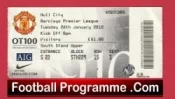 Manchester United v Hull City 2010 – Match Ticket