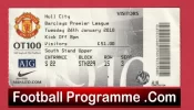 Manchester United v Hull City 2010 – Match Ticket