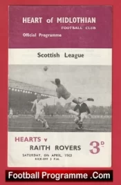 Heart Of Midlothian v Raith Rovers 1963 – Hearts Scotland