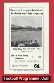 Raith Rovers v Airdrieonians Aidrie 1967 – Scottish Programmes