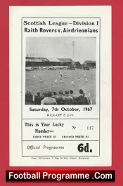 Raith Rovers v Airdrieonians Aidrie 1967 – Scottish Programmes