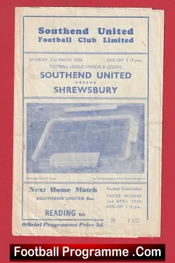  Southend United v Tranmere Rovers 1960 Football Programme .COM Football Programmes Memorabilia