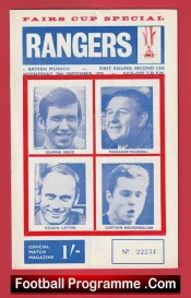 Glasgow Rangers v Bayern Munich 1970 – Fairs Cup Match 1970s