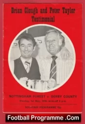 Brian Clough + Peter Taylor Testimonial Benefit Match Nottingahm Forest 1978