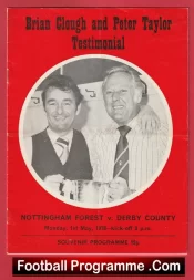 Brian Clough + Peter Taylor Testimonial Benefit Match Nottingahm Forest 1978