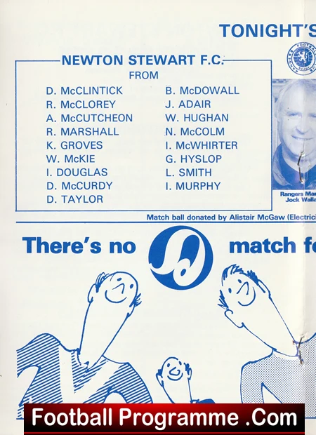 Newton Stewartv Glasgow Rangers 1985 - Blairmount Park Scotland - Image 3