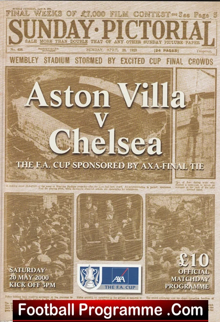 Aston Villa v Chelsea 2000 - FA Cup Final at Wembley Mulit Signed - Image 2