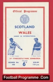 Scotland v Wales 1958 – Under 23 International Edinburgh U23