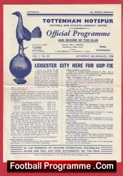  Tottenham Hotspur v Portsmouth 1956 - 1950s Football Programme .COM Football Programmes Memorabilia