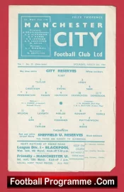 Manchester City v Sheffield United 1960 – Reserves Match