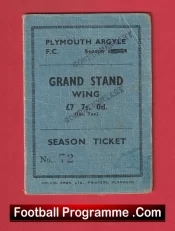 Plymouth Argyle Football Club Season Ticket Book 1953 – 1954 Possible