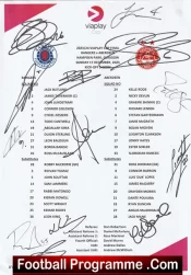 Glasgow Rangers Football Club Multi Signed Autographed Sheet 2023 Cup Final
