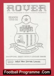 Wakering Rovers Ladies v West Ham United 1995 – Womens Football