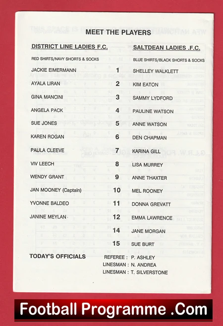 District Line Ladies v Saltdean 1993 - Womens Football - Image 3