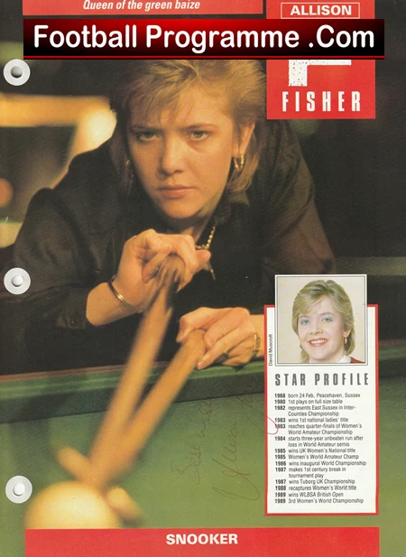 Snooker Allison Fisher Autograph Signed Picture - Image 2