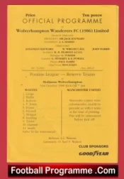 Wolves Wolverhampton v Manchester United 1990 – Man Utd Reserves