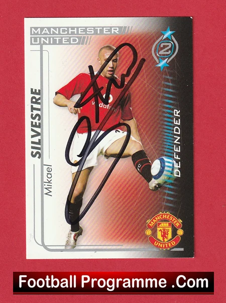 Manchester United Mikael Silvestre Autographed Signed Football Card Man Utd - Image 2