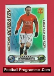 Manchester United Dimitar Berbatov Autographed Signed Football Card Man Utd