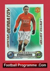 Manchester United Dimitar Berbatov Autographed Signed Football Card Man Utd