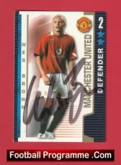 Manchester United Wes Brown Autographed Signed Football Card Man Utd