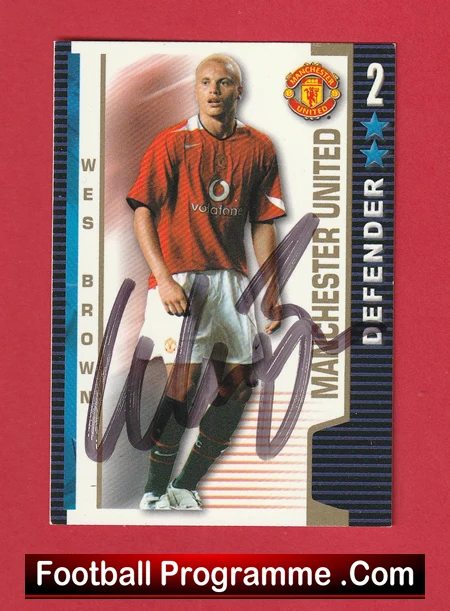 Manchester United Wes Brown Autographed Signed Football Card Man Utd - Image 2