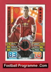 Manchester United Morgan Schneiderlin Autographed Signed Football Card Man Utd