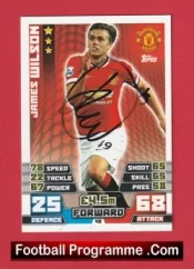 Manchester United James Wilson Autographed Signed Football Card Man Utd